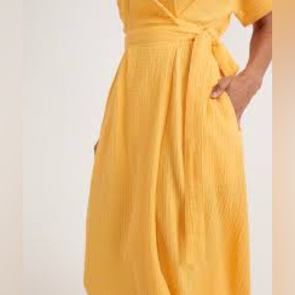 Marine Layer XS Valencia Wrap Midi Dress - Picture 7 of 14